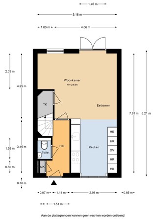 Floorplan - Veenoever 2, 2371 JE Roelofarendsveen